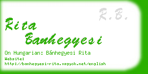 rita banhegyesi business card